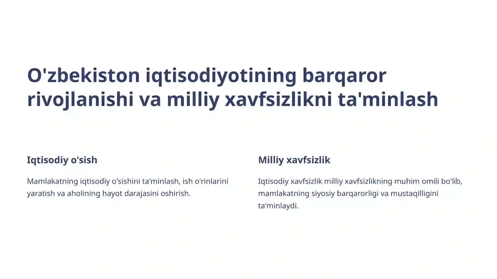 O'zbekistonda iqtisodiy xavfsizlikni ta'minlashning ustuvor yo'nalishlari 3