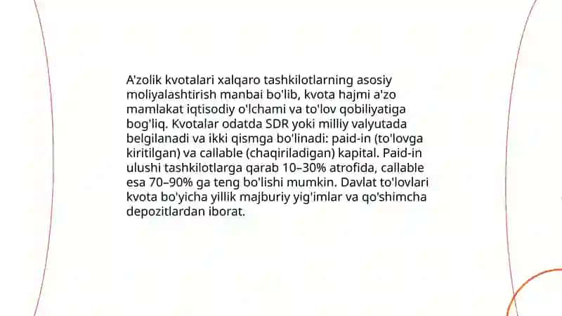 Xalqaro iqtisodiy tashkilotlarning moliyalashtirish manbalari 3