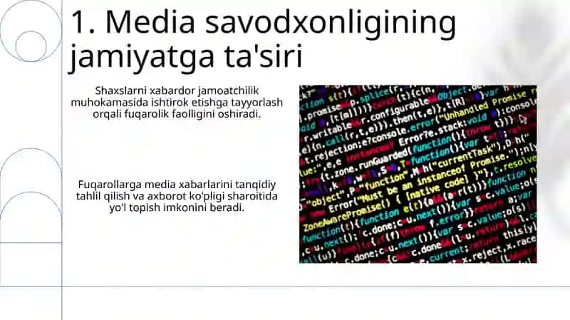 Fan: Media savodxonligi va axborot madaniyati 3