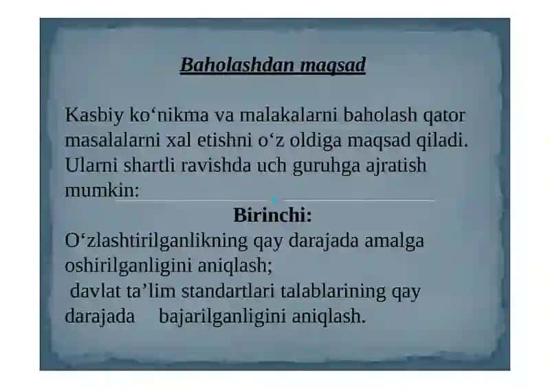 O‘QUVCHILARNING BILIM, KO‘NIKMA VA MALAKALARINI TASHXIS ETISH 3