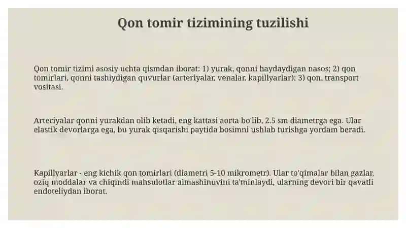 Qon tomir tizimini boshqarilishi 3