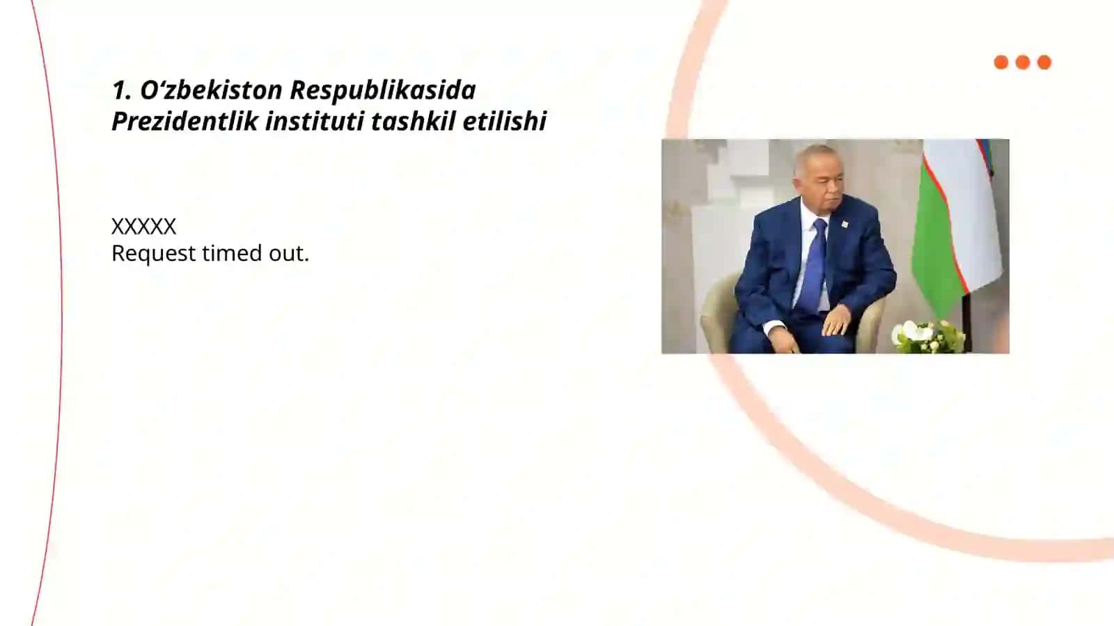 O‘zbekiston Respublikasida Prezidentlik institutining joriy etilishi. Islom Abdug‘aniyevich Karimovning O‘zbekiston Respublikasi Prezident etib saylanishi 3