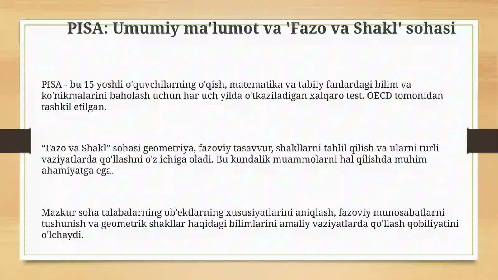 PISA - Fazo va Shakl 3