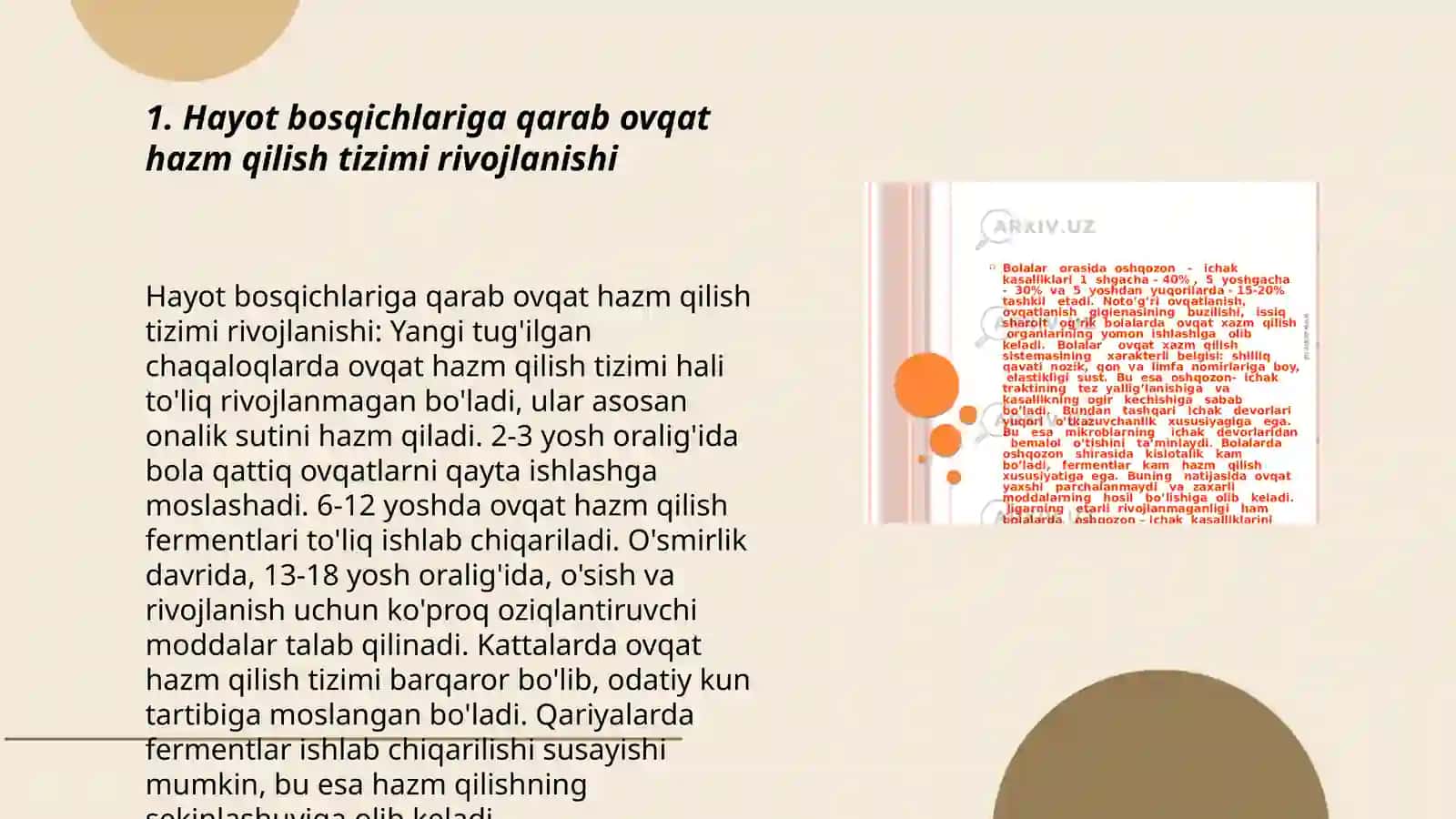 Ovqat hazim qilish tizmining yosh xususiyatlari va ovqatlanish gigiyenasi 3