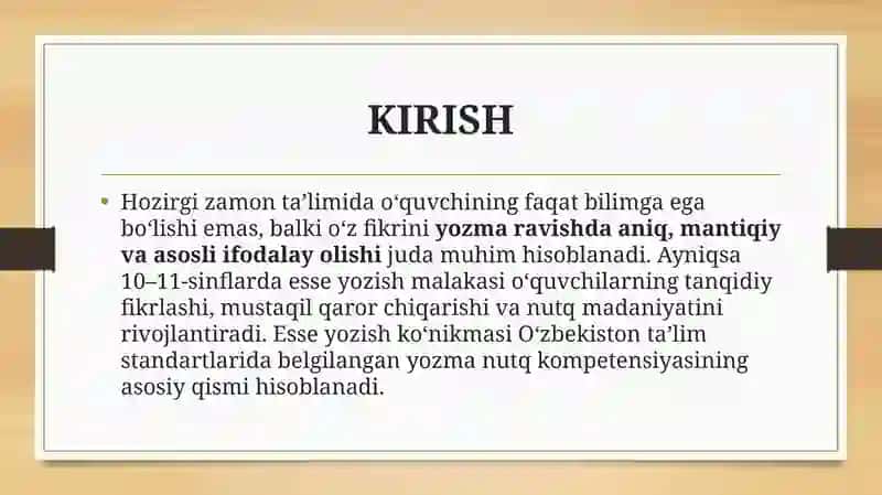 Esse yozish malakasini rivojlantrish 3