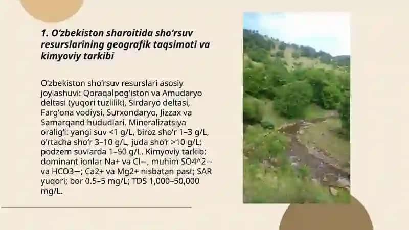 Oʻzbekiston sharoitida shõrsuv suvlarni chuchuklashtirish ğoyasini yaratish 3