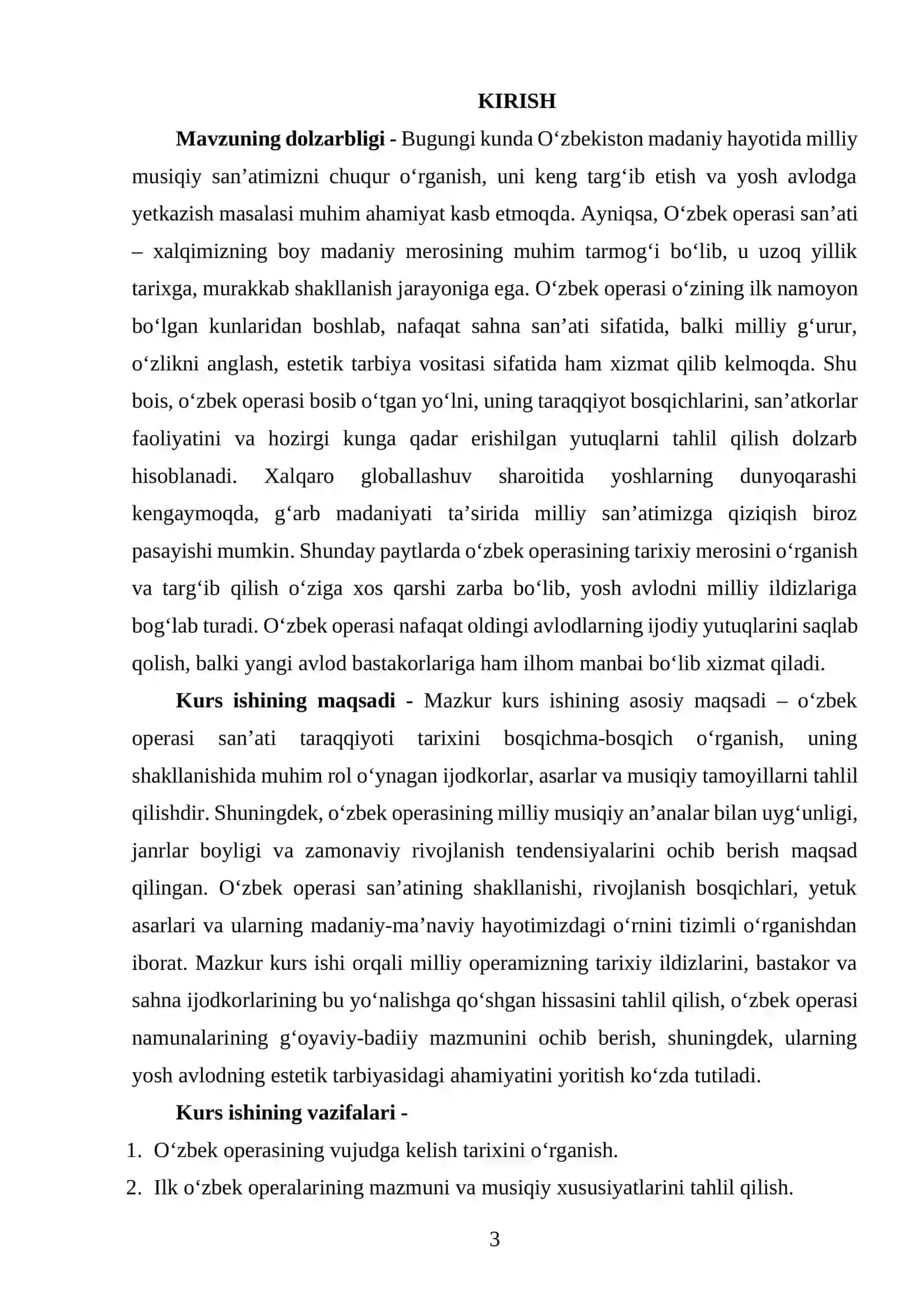 O‘zbek operasi bosin otgan yoliga bir nazar 3