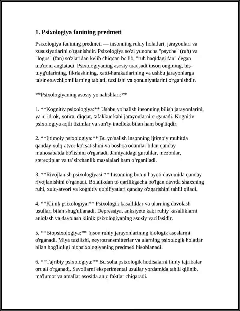 PSIXOLOGIYA FANINING PREDMETI MAQSADI VA VAZIFALARI 3