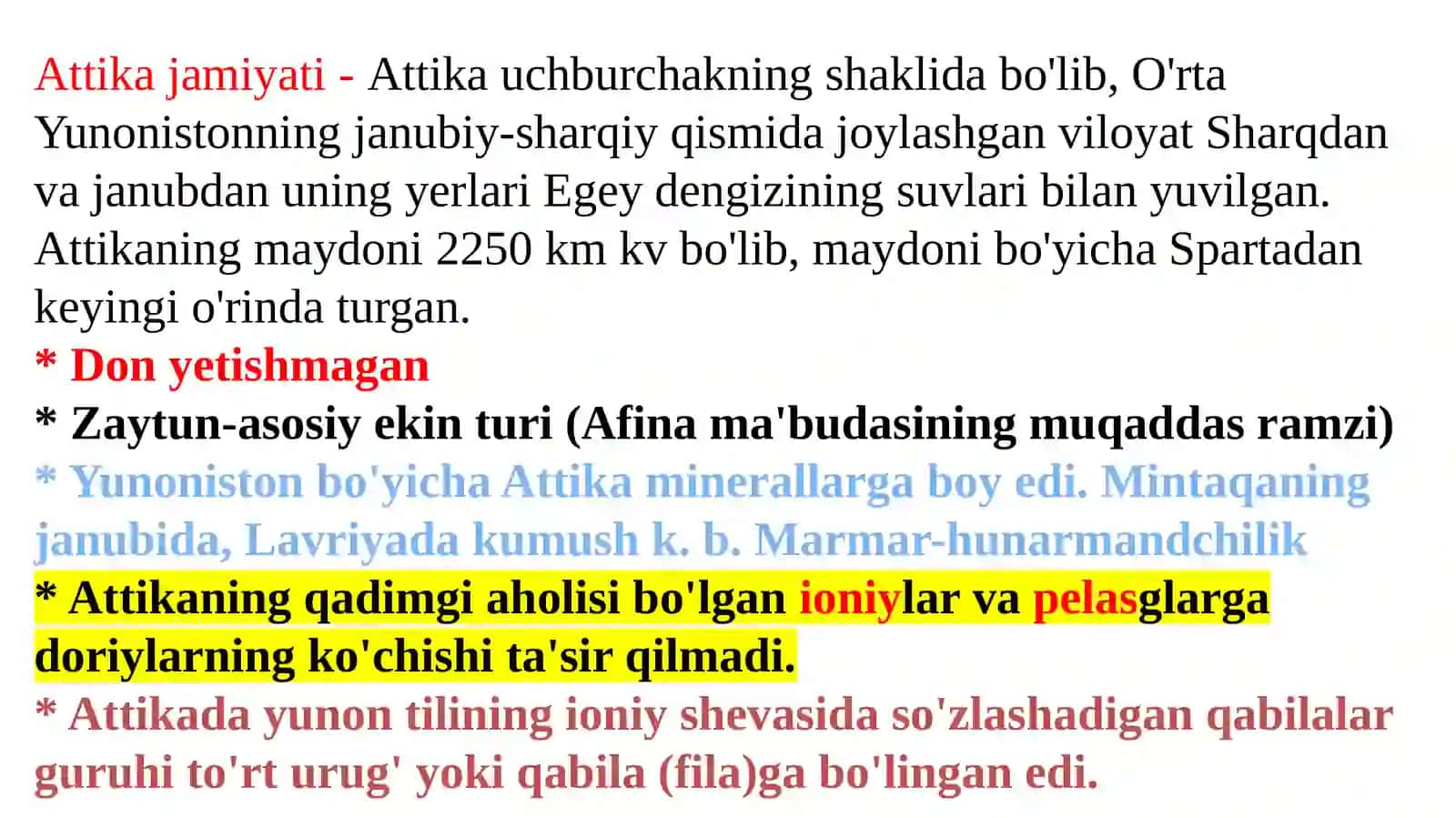Mil.av. IX asr oxiri-VI asrda Attika. Afina quldorlik demokratiyasining paydo bo’lishi 3
