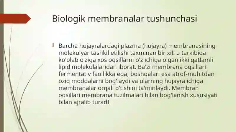 BIOLOGIK MEMBRANANALARDAGI FIZIK JARAYONLAR 3