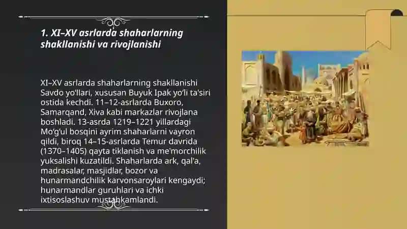 XI - XV asrlarda shahar va hunarmandchilik sixlari 3