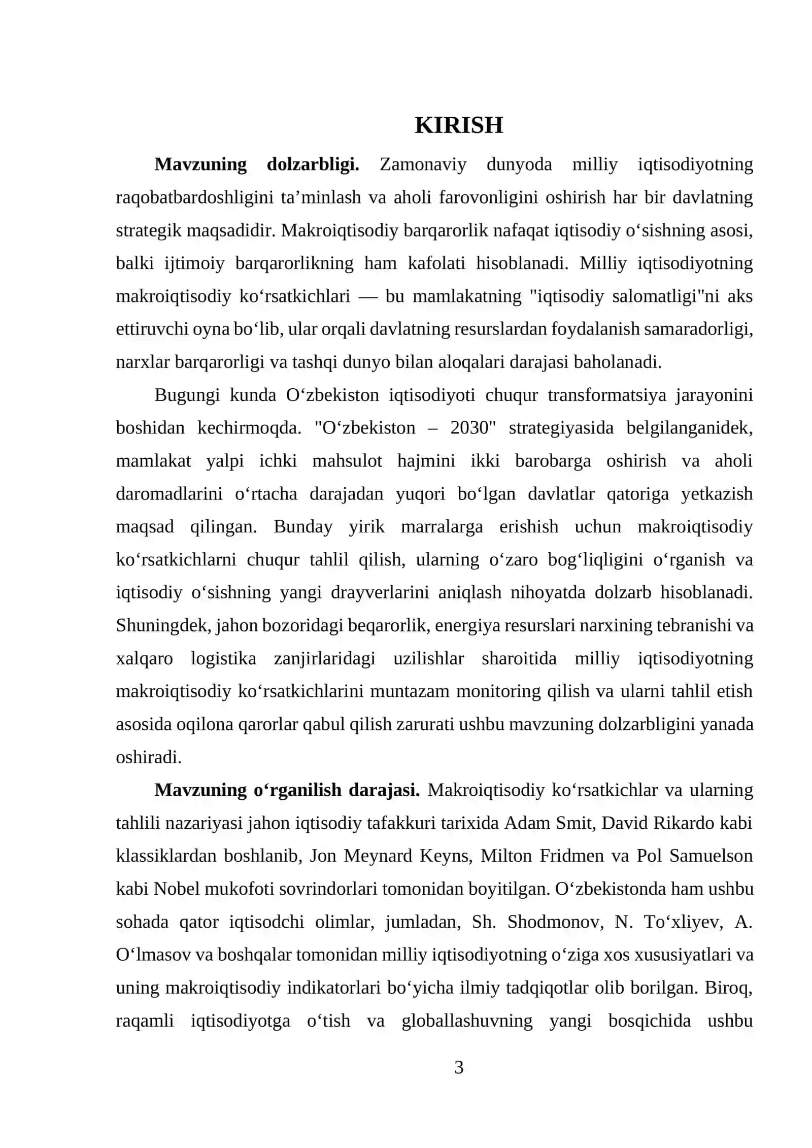 Milliy iqtisodiyotning makroiqtisodiy ko’rsatkichlari va ularning tahlili 3