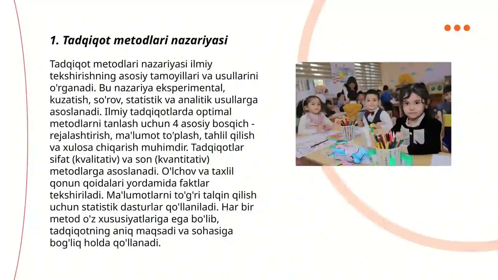 Maktabgacha taʼlim tarbiya pedagogikasi fanining tadqiqot metodlari 3
