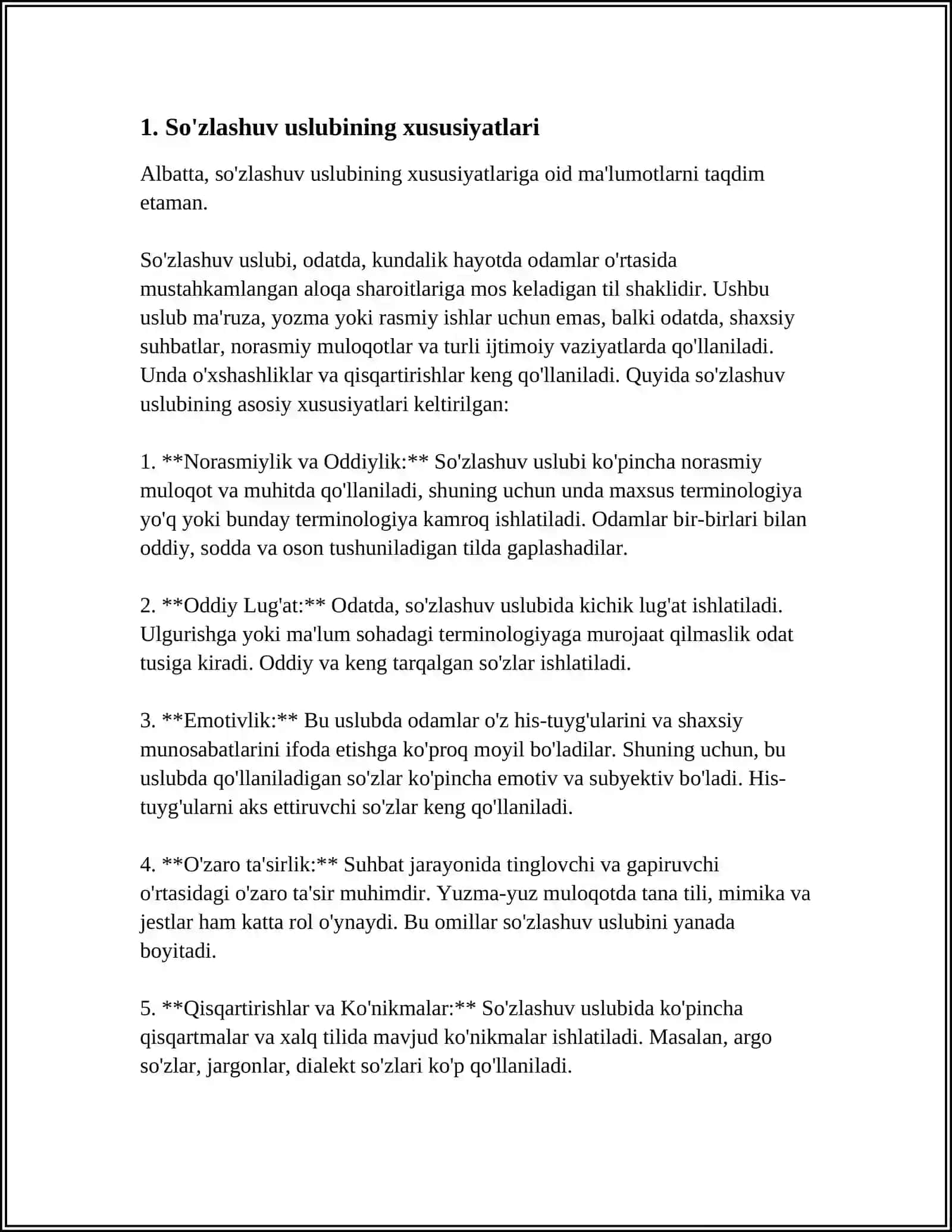 SO‘ZLASHUV USLUBI VA UNING XUSUSIYATLARI. SHEVAGA XOS SO‘ZLAR 3
