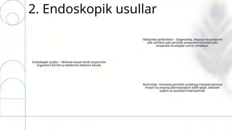Tibbiyotda Endoskopik Usullarning Qollanilishi 3