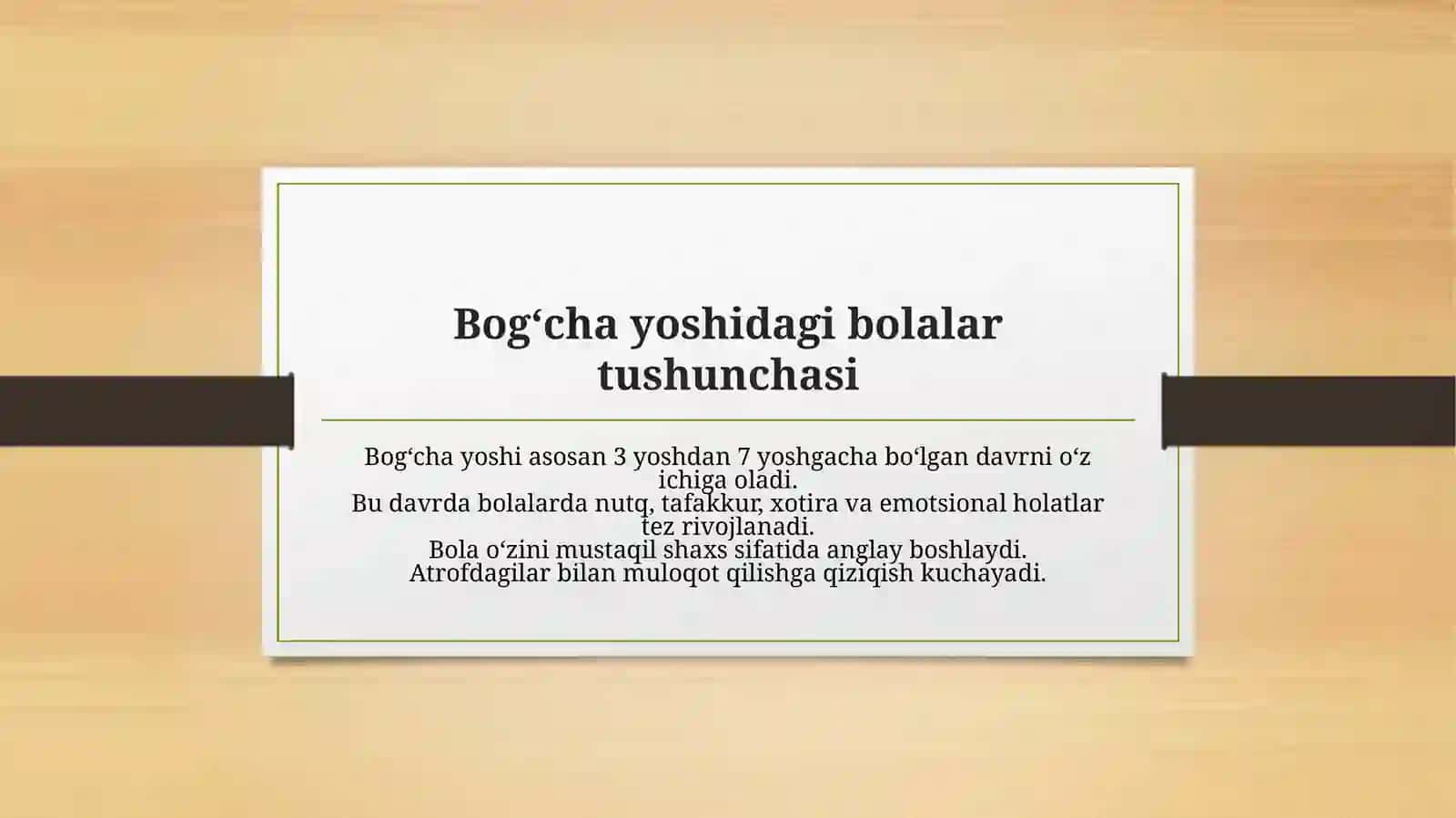 Bog'cha yoshidagi bolalarning kattalar mehnatiga tasiri mavzisi bo'yicha 3