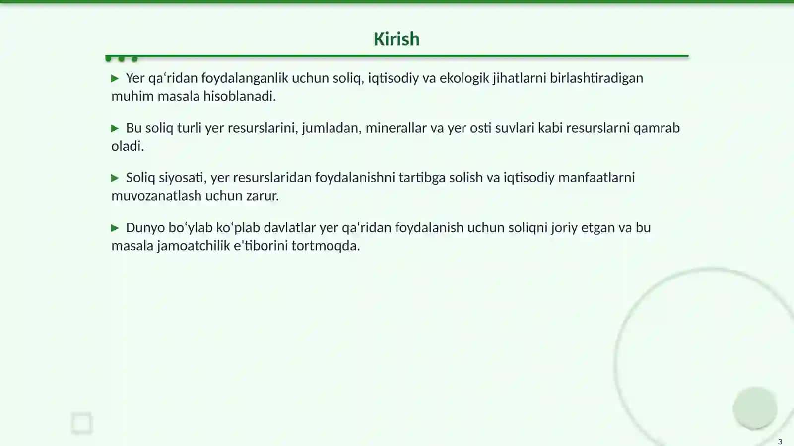 Yer qa‘ridan foydalanganlik uchun soliq 3