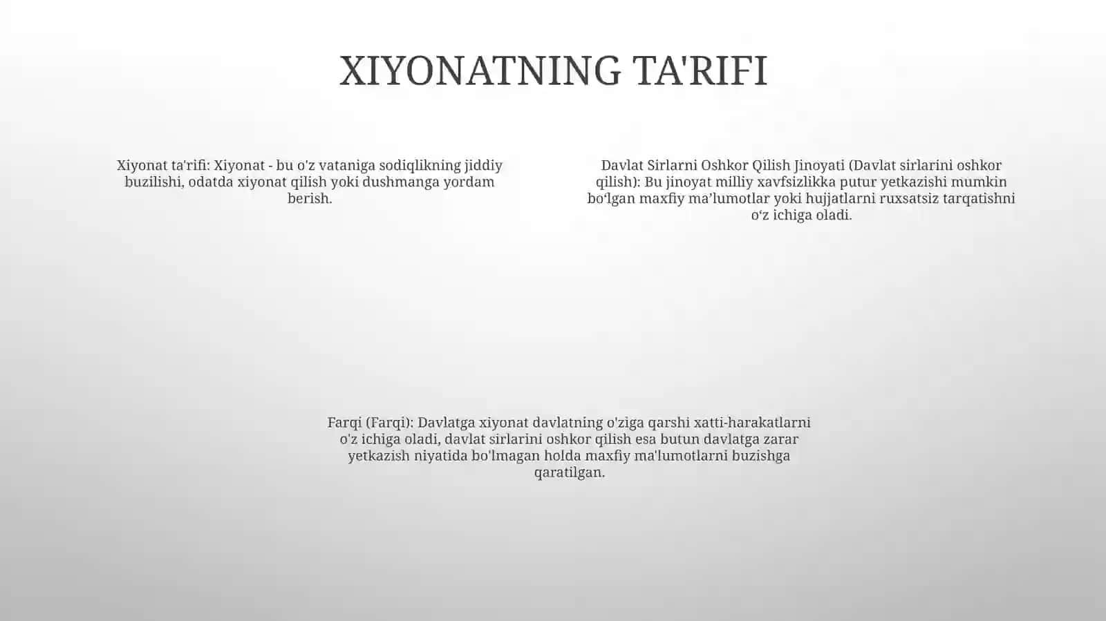 Davlat Sirlarni Oshkor Qilish Jinoyati Va Uni Davlatga Hoinlik Qilish Hamda Josuslik Jinoyatlarni Farqi 3