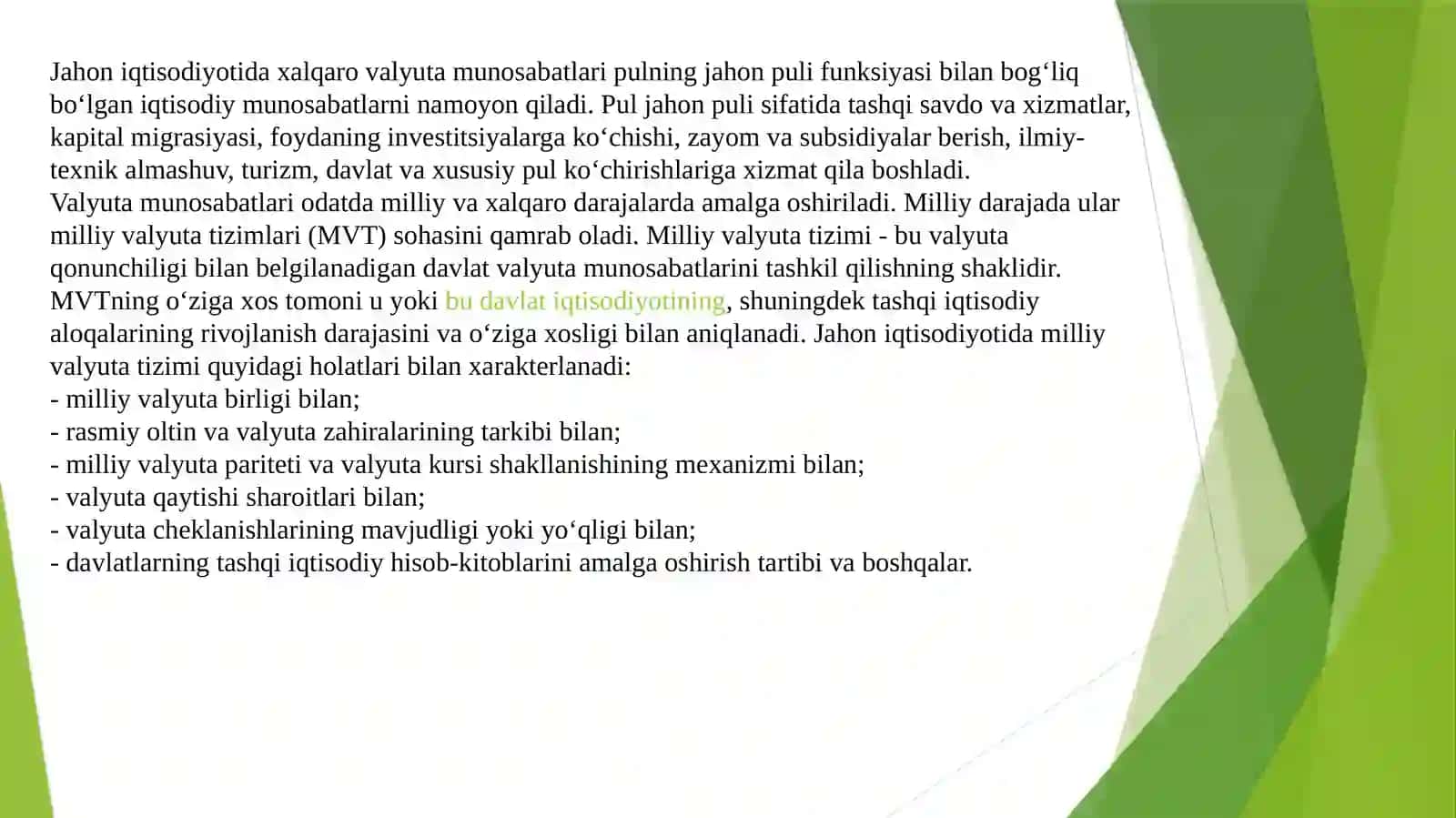 Valyuta kursi, to‘lov balansi va uning taqchilligi 3
