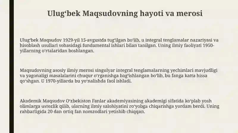 Ulugʻbek Maqsumovning hayoti va merosi 3