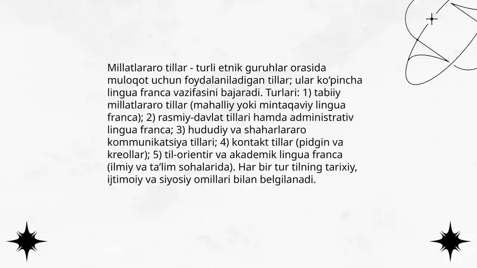 Millatlararo tillar, xalqaro tillar, sun’iy tillar 3