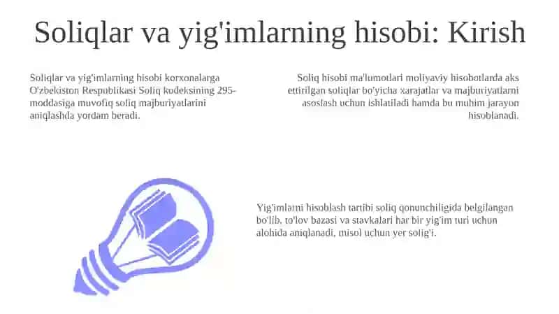 Soliqlar va yig'imlarni hisoblash asoslari 3