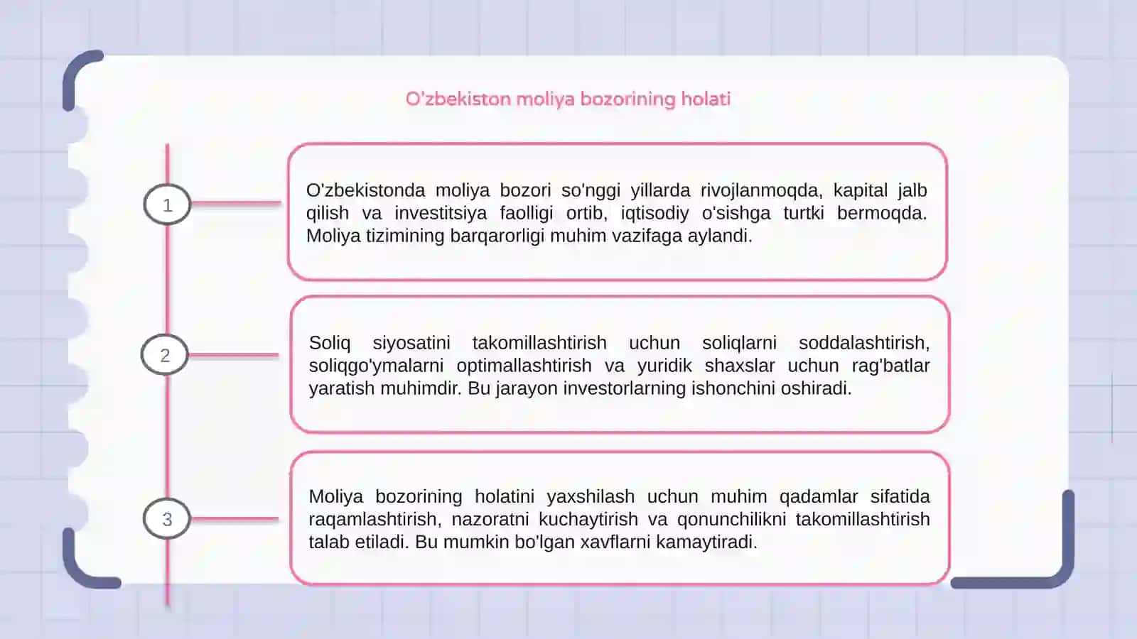 O'zbekistonda moliya bozori va soliq siyosatining takomillashtirish yo'llari 3