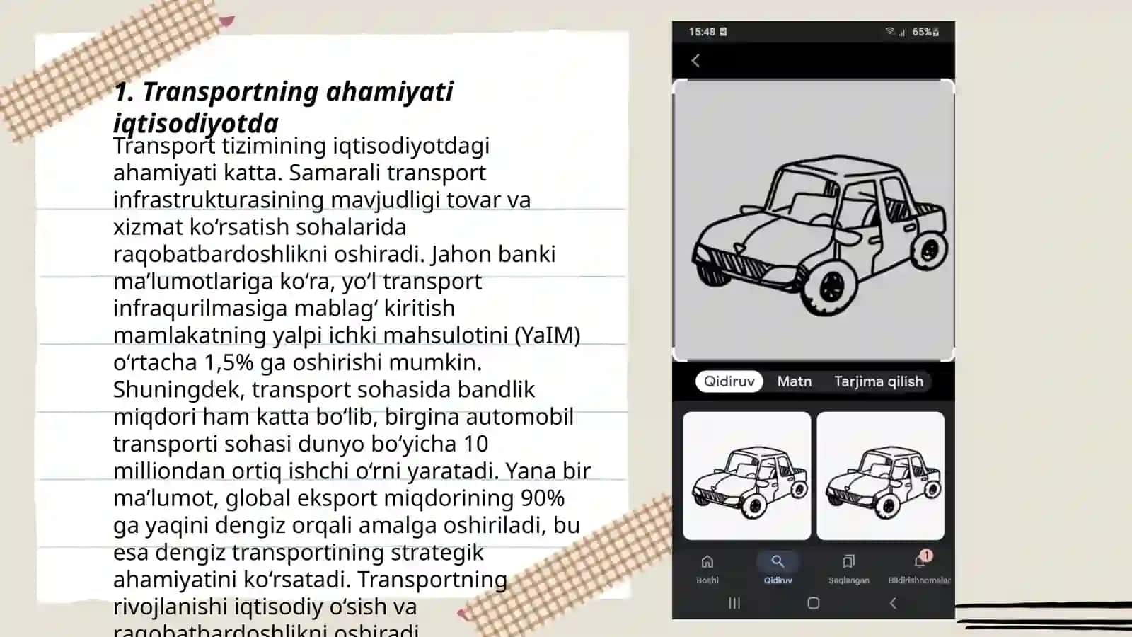 Transportning ahamiyati,vazifasi va turlari 3