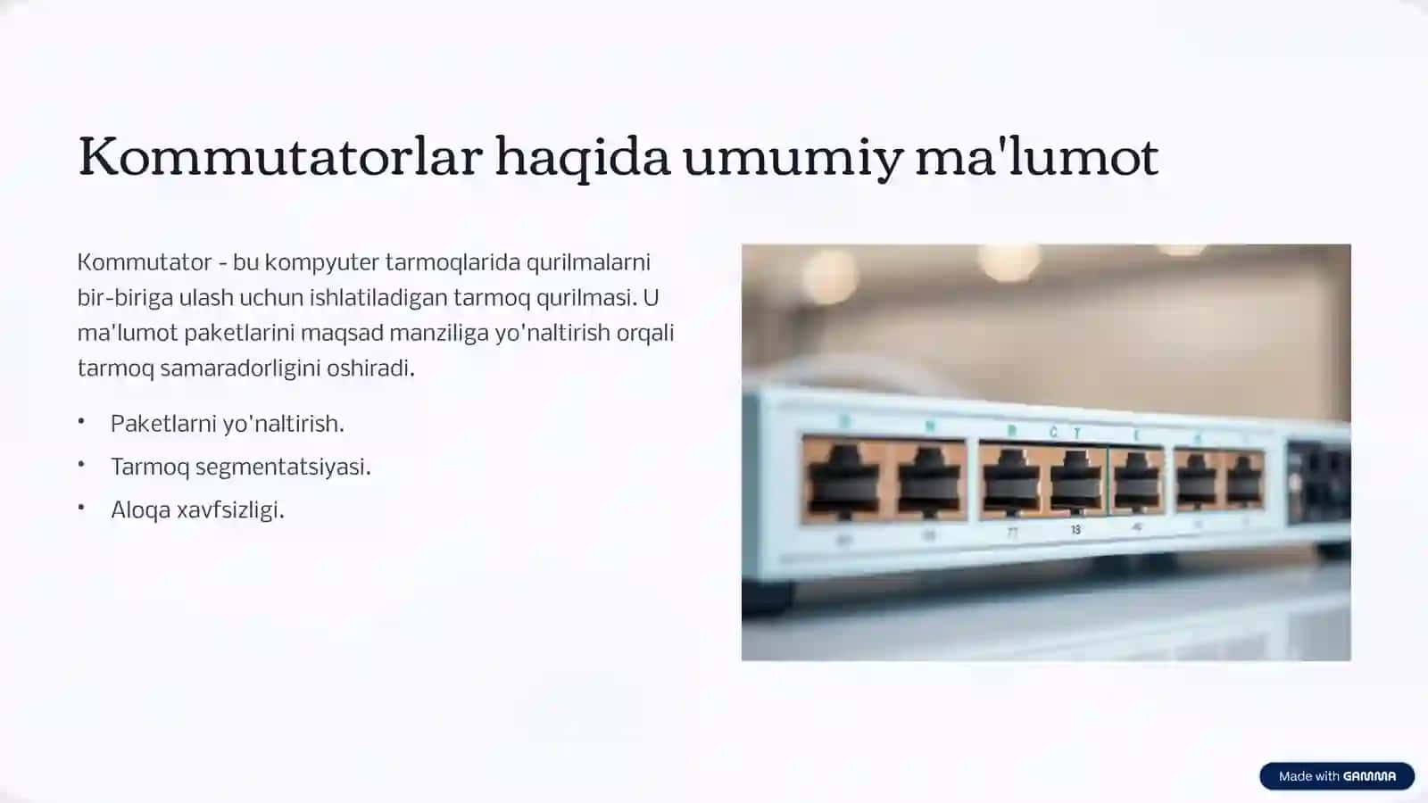 Kommutatorlar va ularning arxitekturalari 3