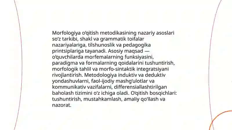 MORFOLOGIYA O‘QITISH METODIKASI 3