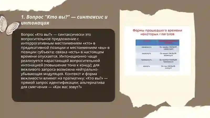 Вопрос "Кто вы?" — синтаксис и интонация 3