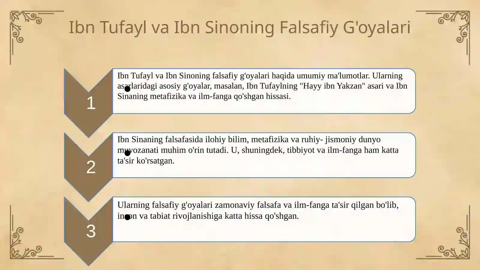 Ibn Tufayl va Ibn Sinoning falsafiy g'oyalari taqqoslanishi 3
