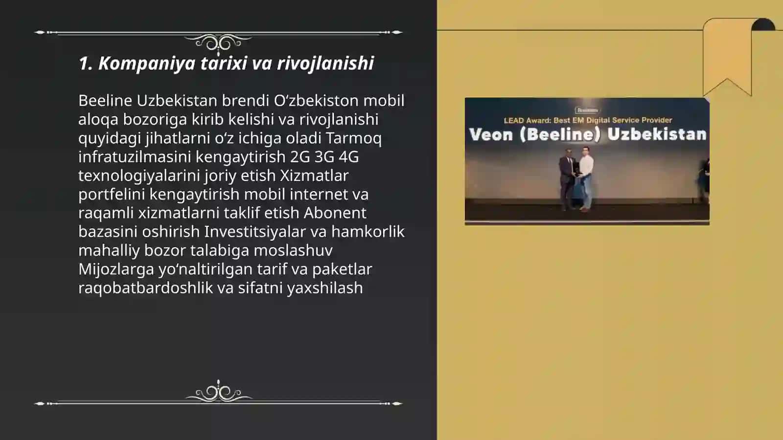 Beeline Uzbekistan kompaniyasi haqida maʼlumotlar 3