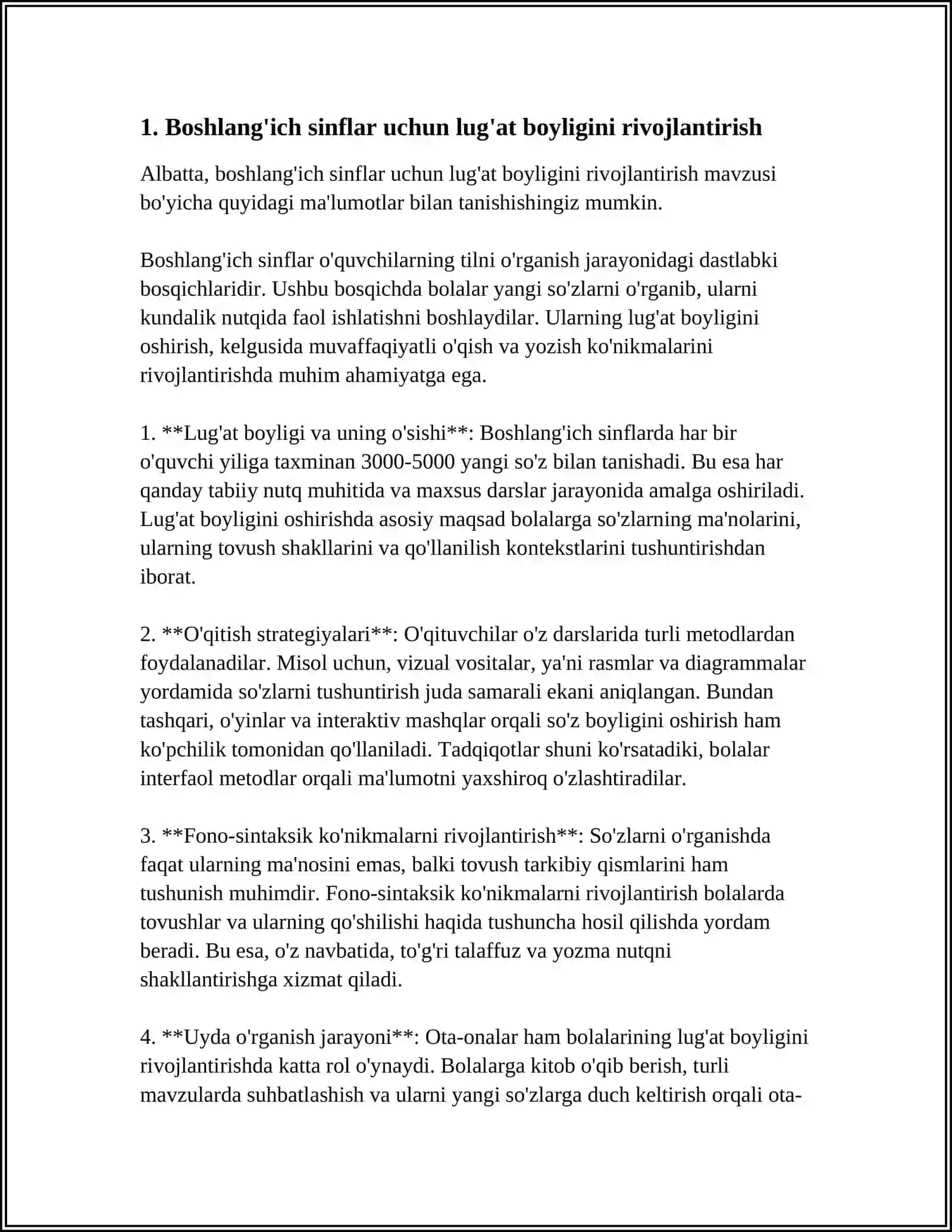 BOSHLANG'ICH SINFLARDA INGLIZ TILINI SAMARALI O'QITISH BO'YICHA METODIK TAVSIYALAR 3