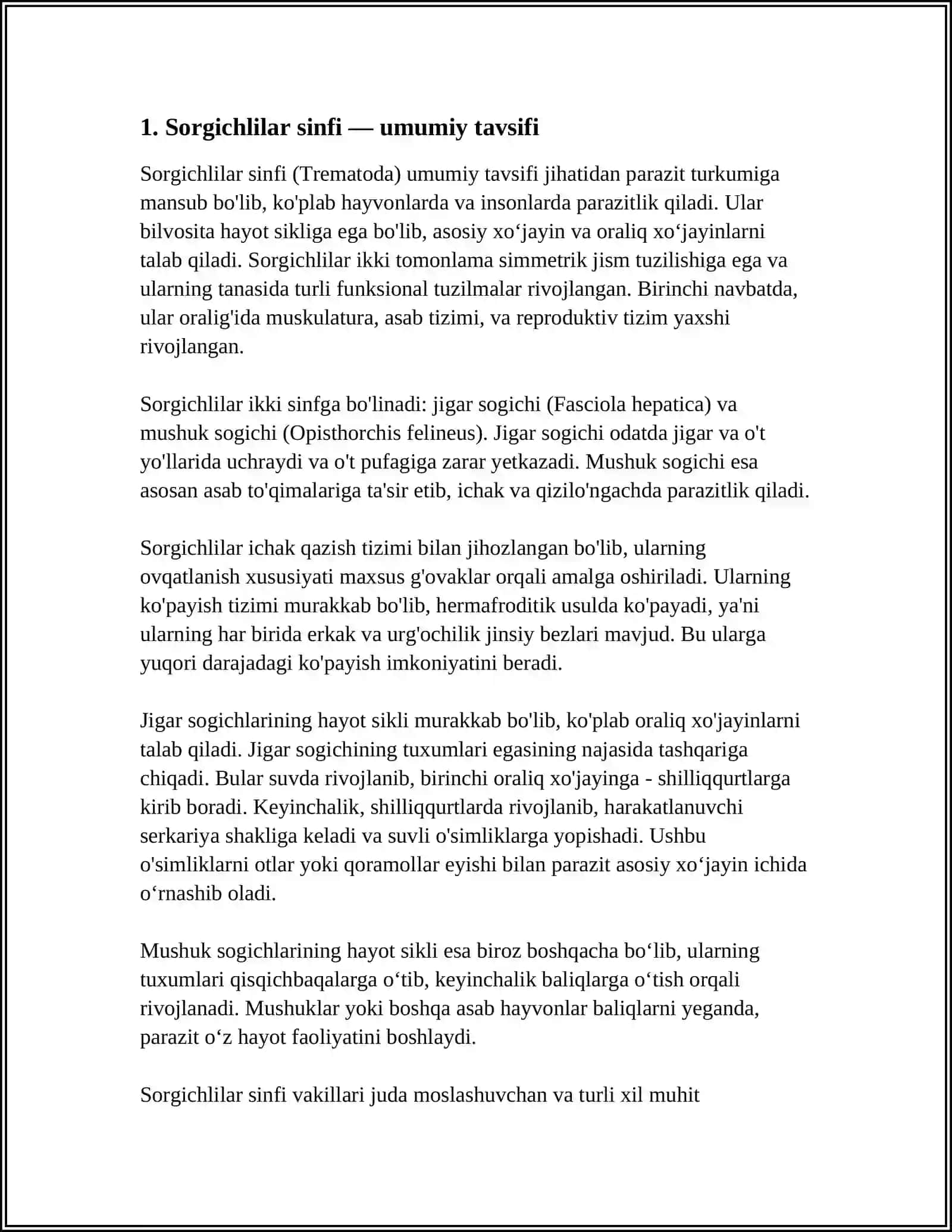 SORGICHLILAR SINFI JIGAR QURTI LANSETSIMONLAR SINFI MUSHUK SORGICHI OPKA VA QORIN SORGICHI 3