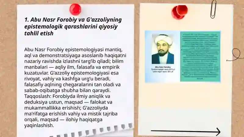 Abu Nasr Forobiy va G'azzoliyning falsafa ilmiga oid qarashlarini qiyosiy tahlil etish 3