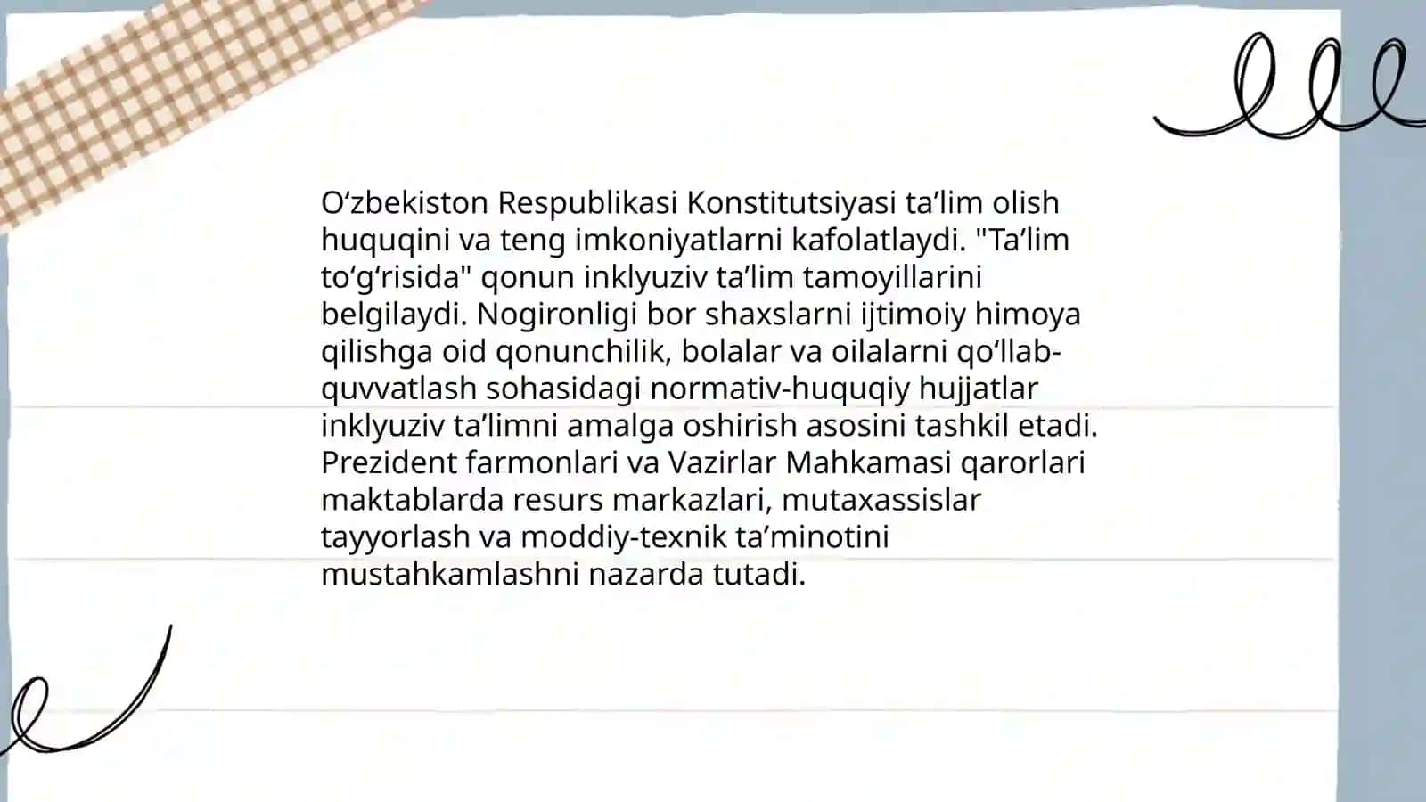 Inklyuziv talimni qõllab-quvvatlash xuquqiy asoslari 3