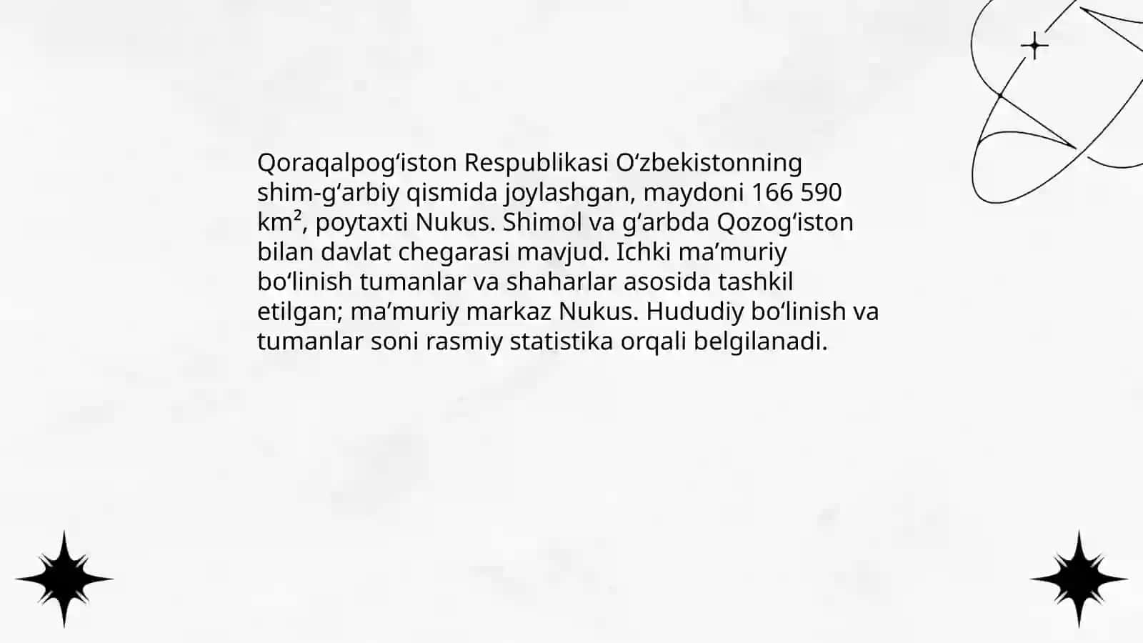 Qoraqalpogʻiston respublikasining maʼmuriy- hududiy tarkibi va ijtimoiy-iqtisodiy rivojlantirish xususiyatlari 3