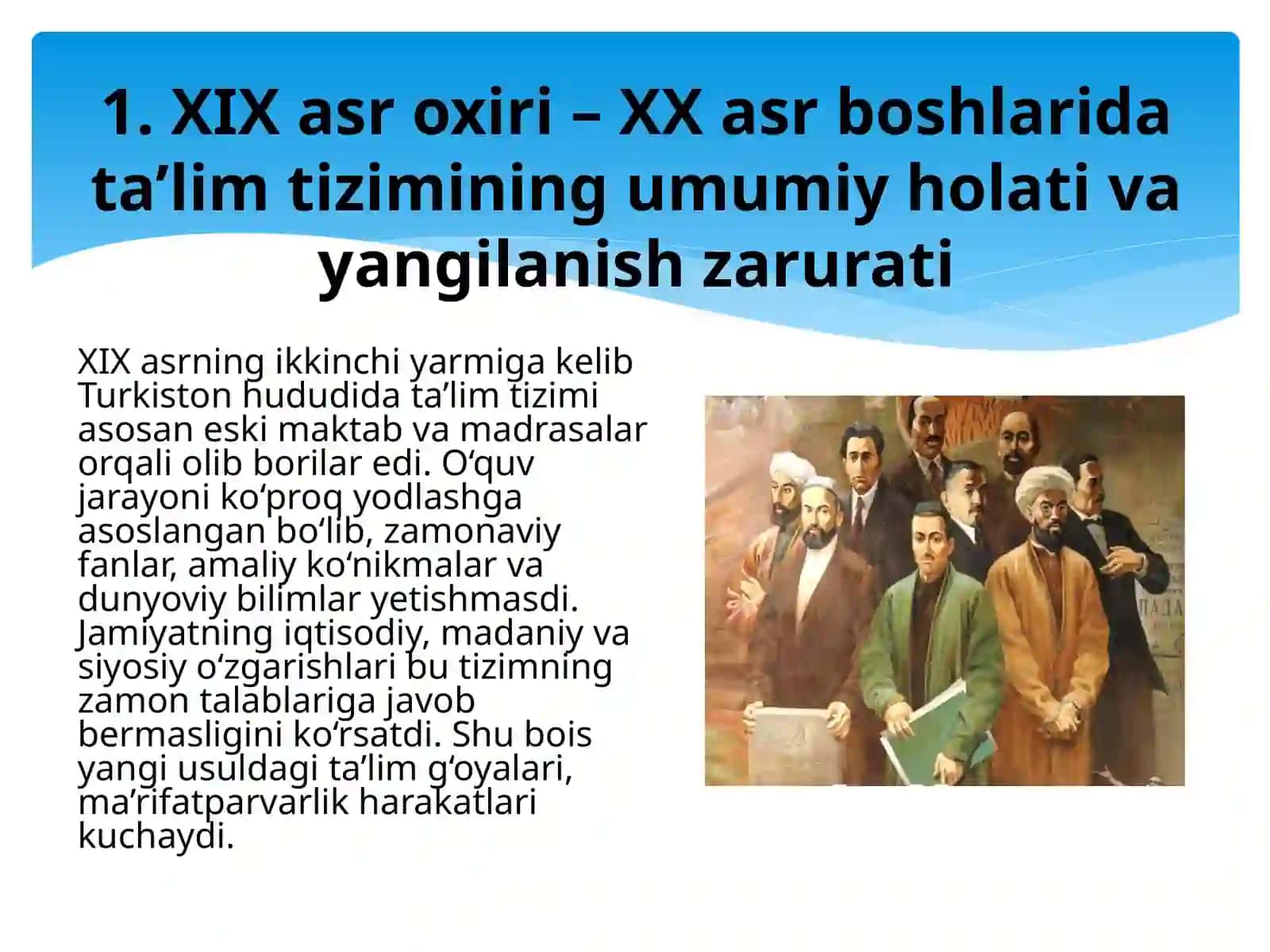 XIX asrning ikkinchi yarmi va XX asr boshlarida ta'lim va pedagogik fikrlar 3