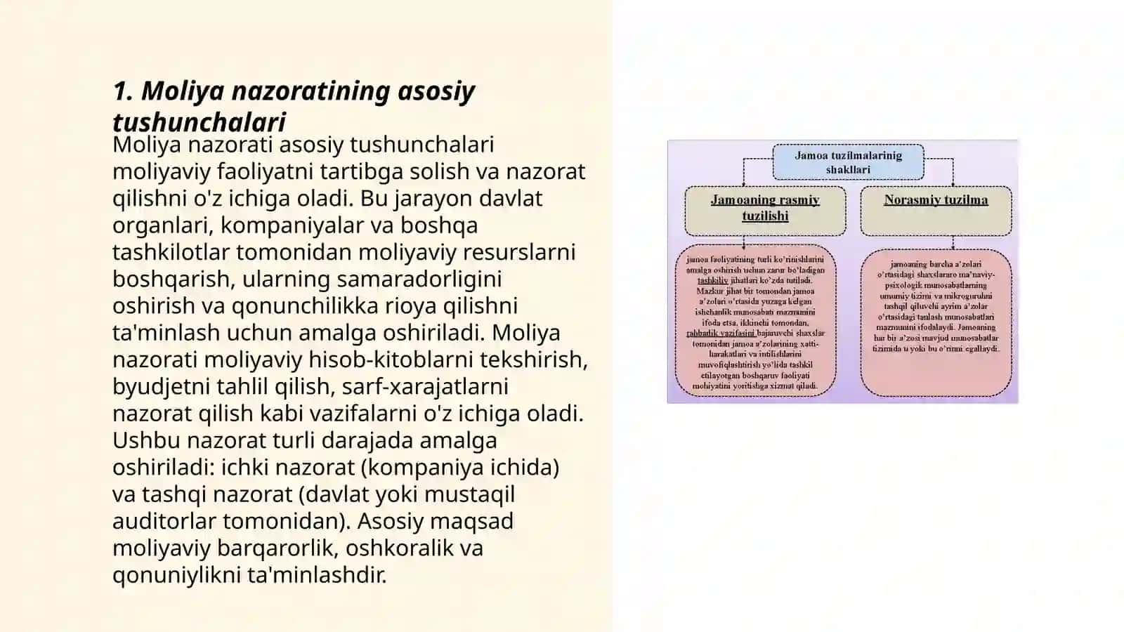 Moliyaviy nazoratning mohiyati,zarurligi,tashkiliy shakllari 3
