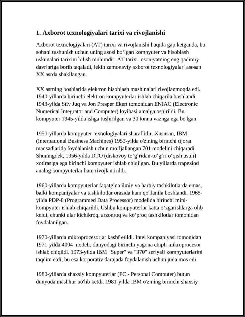 AXBOROT TEXNOLOGIYALARI MAVZUSI 3