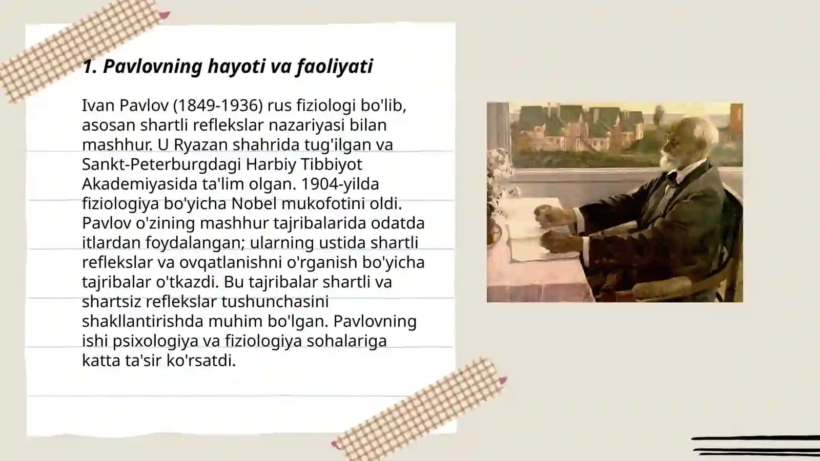 Pavlovning hayoti va faoliyati 3
