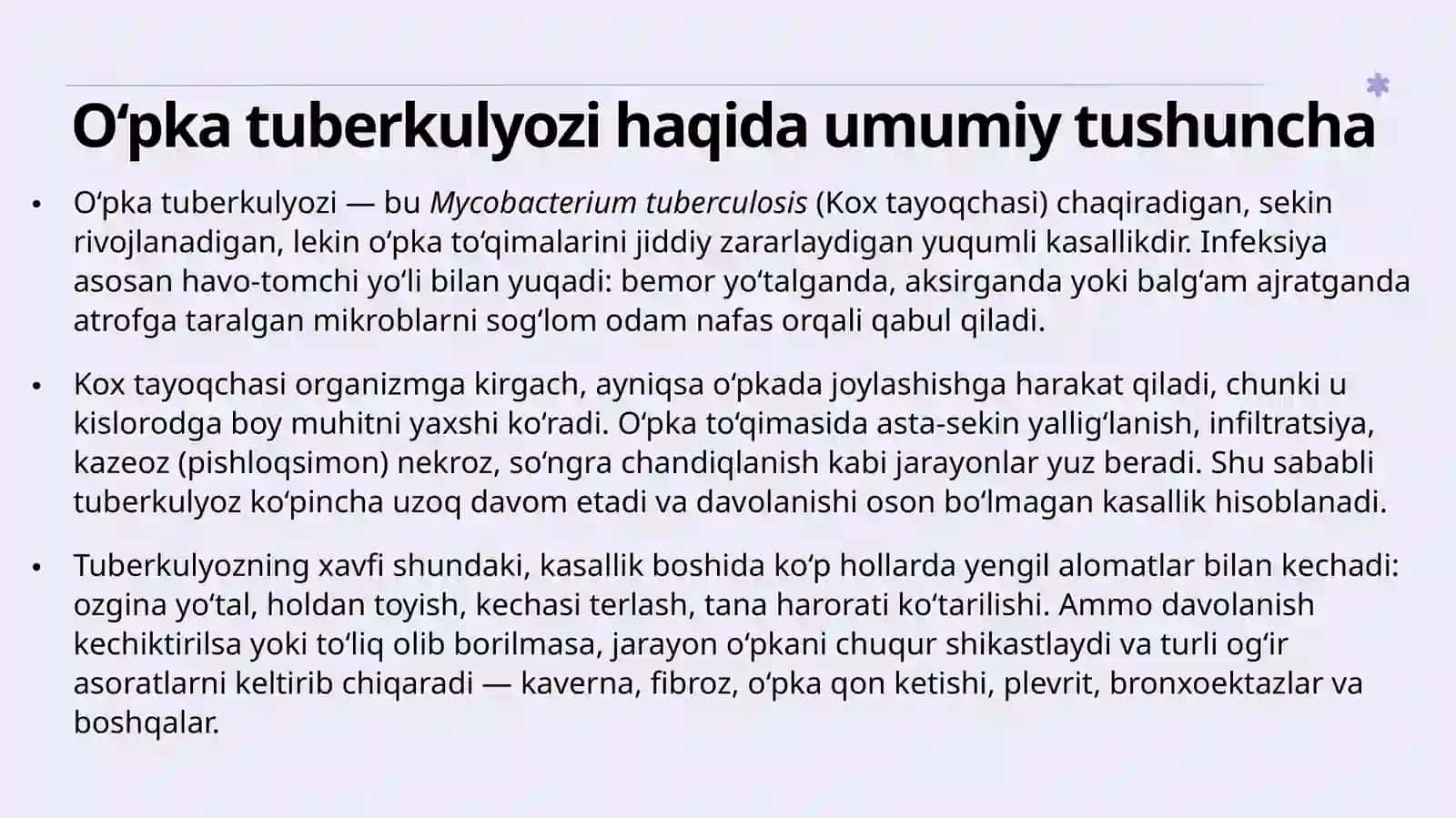 O‘pkatuberkulyozi haqida umumiy tushuncha 3