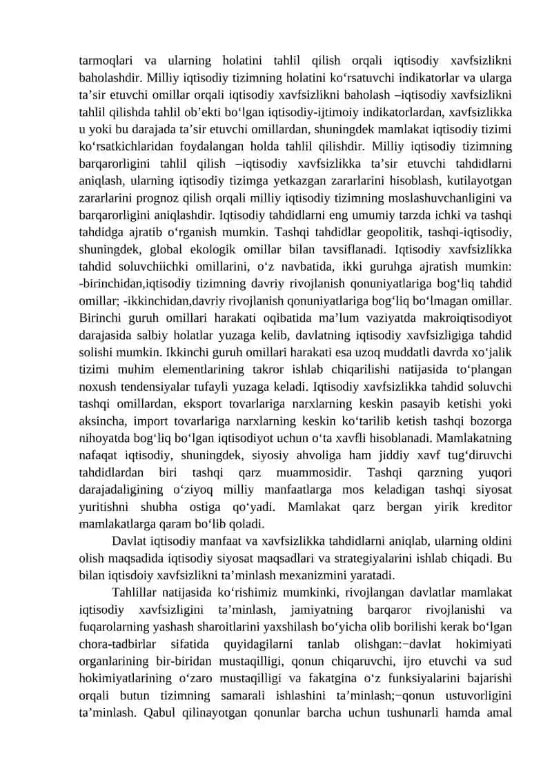 IQTISODIYOTNI DAVLAT TOMONIDAN TARTIBGA SOLISH VA IQTISODIY XAVFSIZLIK 3