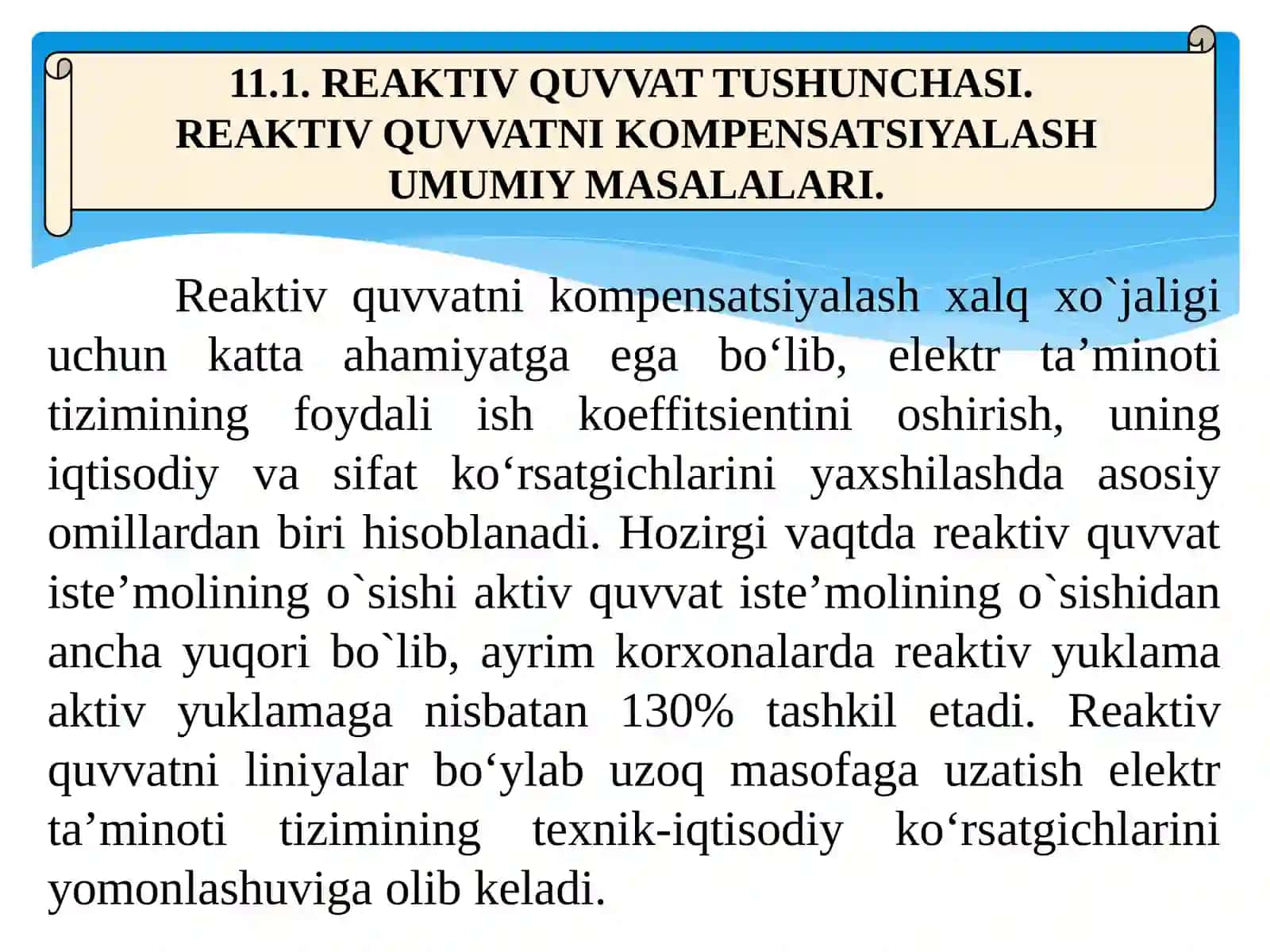 SANOAT KORXONALARI ELEKTR TA’MINOTI TIZIMIDA REAKTIV QUVVATNI KOMPENSATSIYALASH MASALALARI 3