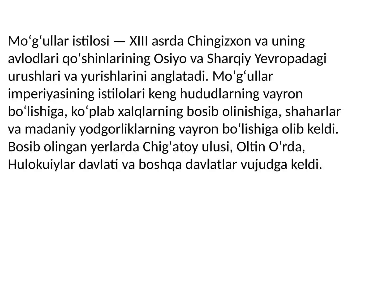 Moʻgʻullar istilosi XIII asrda Chingizxon 3