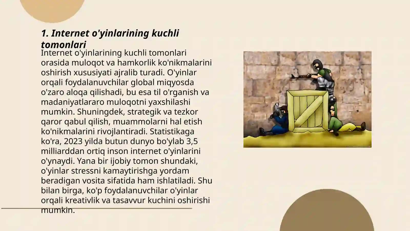 Internet o'yinlarining kuchli,zaif,taxdidlari va imkoniyatlar 3