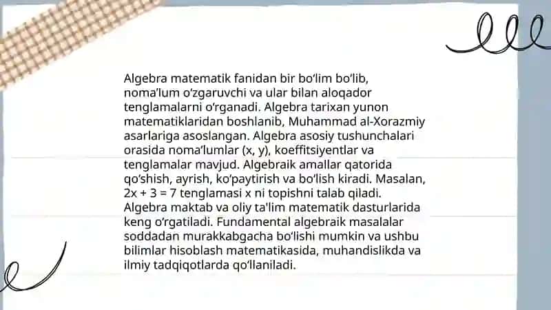 Algebra 3