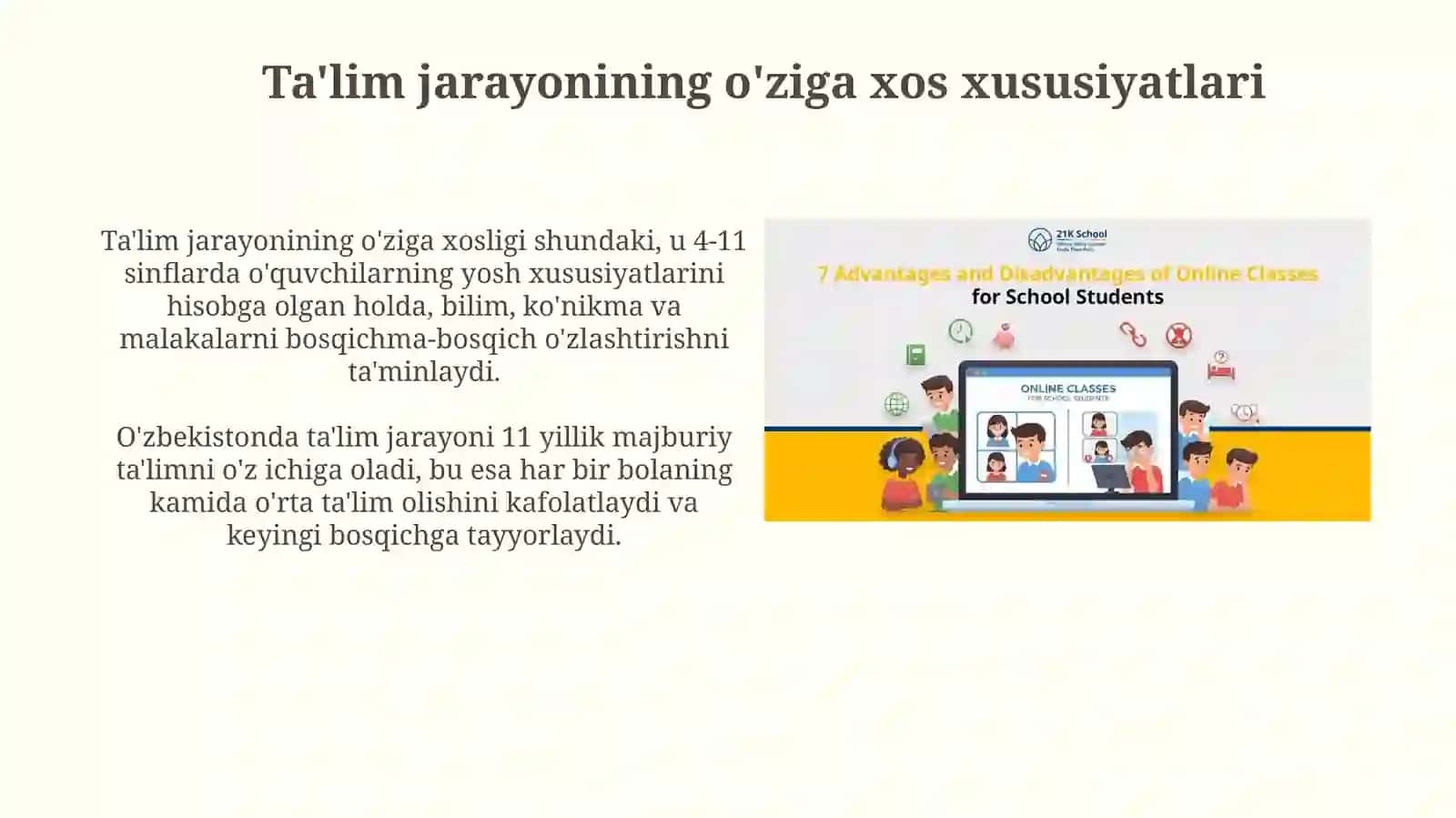Tarbiya jarayonining o'ziga xos xususiyatlari.o'quvchilarda ongli intizomlilikni tarbiyalash 3