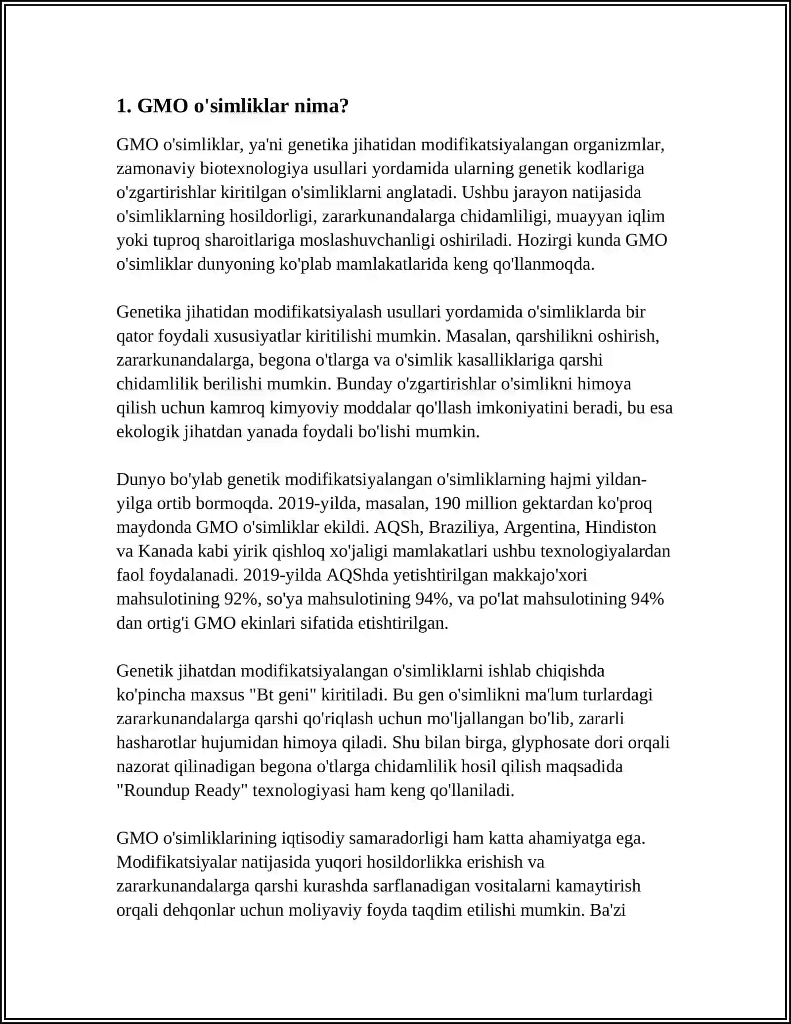 GMO OʻSIMLIKLARNI YARATISH TEXNOLOGIYASI 3